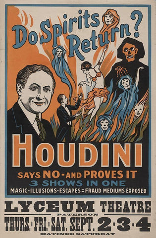 Houdini Black Ornate Wood Framed Art Print with Double Matting by Anonymous