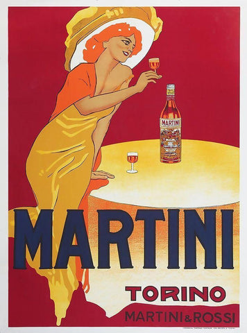 Martini Black Ornate Wood Framed Art Print with Double Matting by Dudovich, Marcello