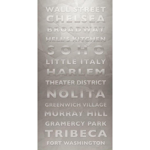 NYC Steel Districts Sign White Modern Wood Framed Art Print by Anonymous