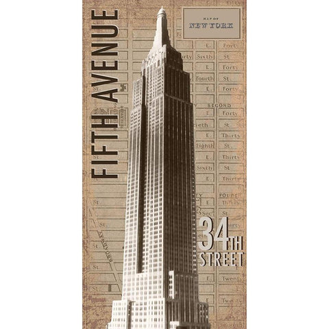 Empire State White Modern Wood Framed Art Print by Anonymous