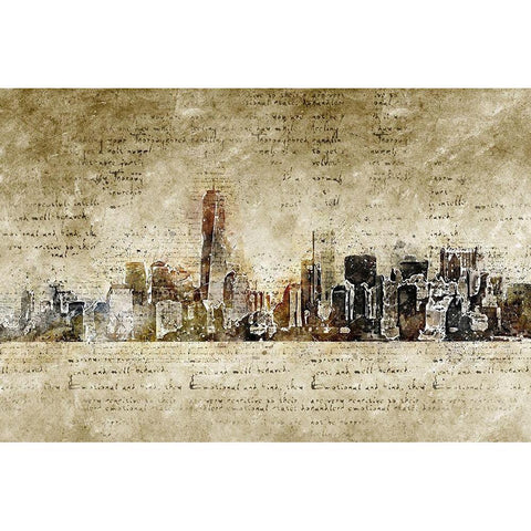 New York Abstract Black Modern Wood Framed Art Print by Kuelbel, M.