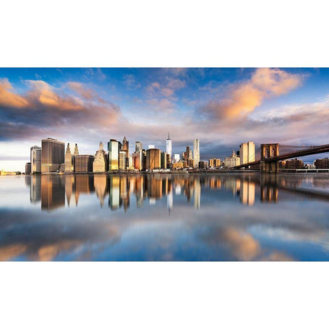 Color NY View White Modern Wood Framed Art Print by Preve, Beatrice