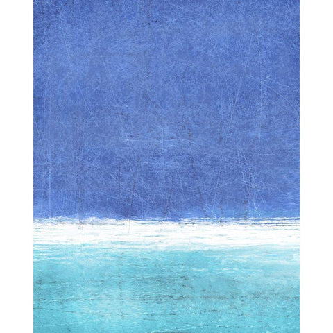 Blue Fields Abstract White Modern Wood Framed Art Print by Tice, Carollynn