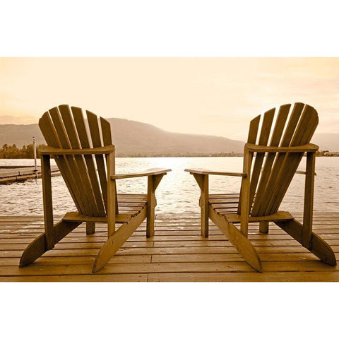 Two Adirondacks on Lake White Modern Wood Framed Art Print by Pali, Frank