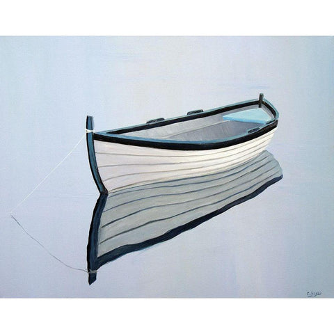 Moored Rowboat IV Black Modern Wood Framed Art Print by Saxe, Carol