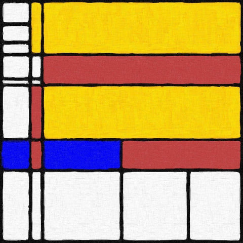Abstract Modern in Mondrian Style White Modern Wood Framed Art Print with Double Matting by Mcaulay, Anthony