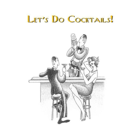 Lets Do Cocktails! White Modern Wood Framed Art Print by Vilar, Roger