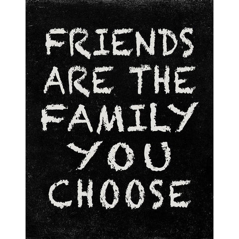 Friends are the Family you choose White Modern Wood Framed Art Print by Inuit