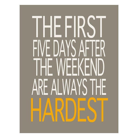 First Five Days, Always the Hardest White Modern Wood Framed Art Print by Inuit