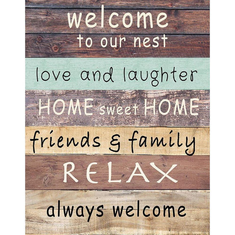 Welcome to Our Nest Black Modern Wood Framed Art Print with Double Matting by Inuit