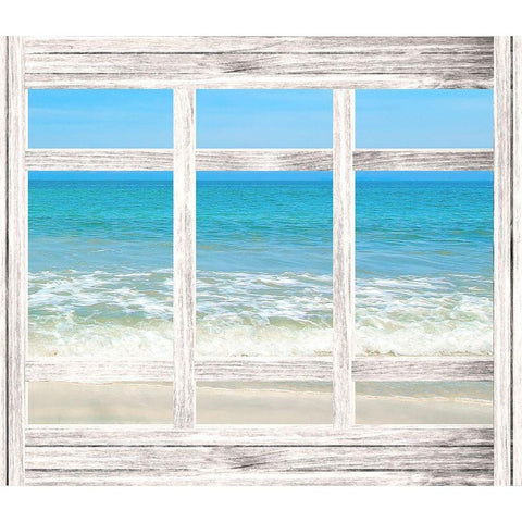 Vintage Ocean Window II Gold Ornate Wood Framed Art Print with Double Matting by Anonymous