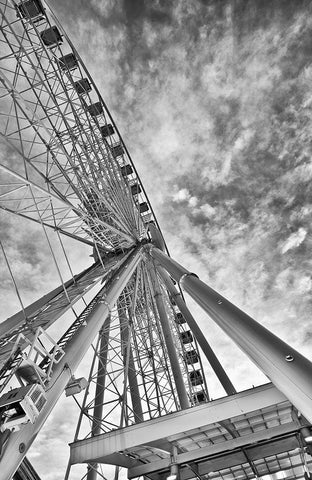 Ferris Wheel Black Ornate Wood Framed Art Print with Double Matting by Anonymous