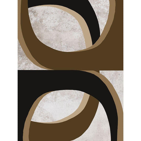 Curves, Abstract Black Modern Wood Framed Art Print with Double Matting by Inuit