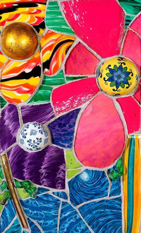 Floral study 2010 Black Ornate Wood Framed Art Print with Double Matting by Mandell, Jonathan