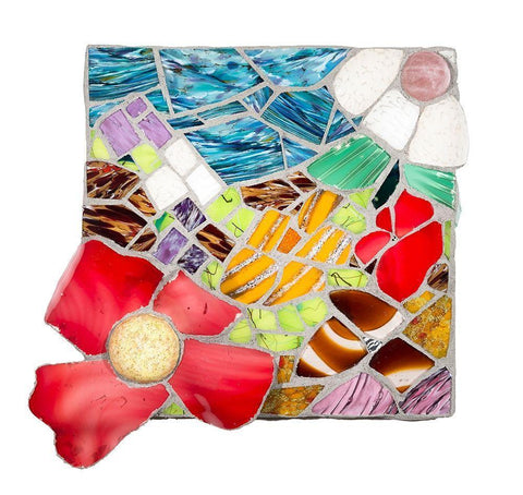 Flowers in the Storm White Modern Wood Framed Art Print with Double Matting by Mandell, Jonathan