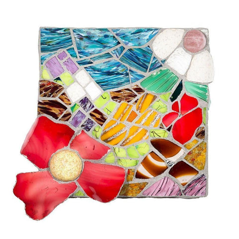 Flowers in the Storm Black Modern Wood Framed Art Print with Double Matting by Mandell, Jonathan