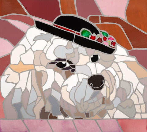 Mimi Diptych I Black Ornate Wood Framed Art Print with Double Matting by Mandell, Jonathan