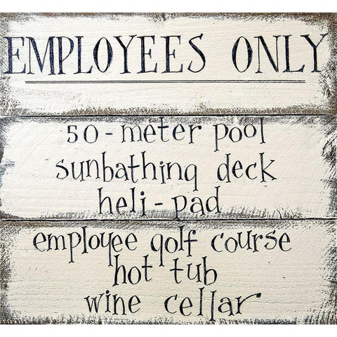 Employees Only Signage White Modern Wood Framed Art Print by Gevert, Larry