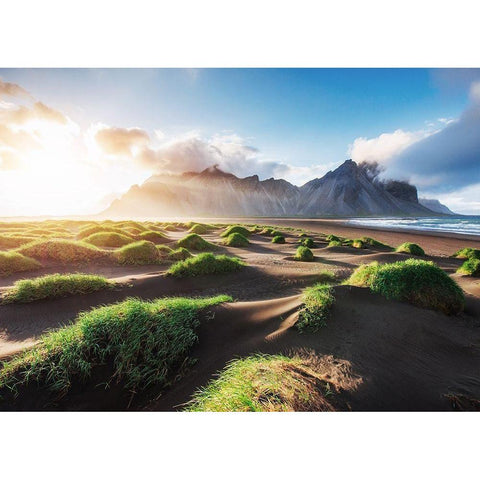 Dunes with a Fantastic View Black Modern Wood Framed Art Print by Anonymous