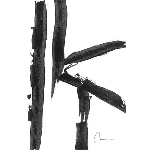 Abstract Line Drawing I Black Modern Wood Framed Art Print by Carroccio, Lisa