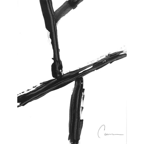 Abstract Line Drawing II Black Modern Wood Framed Art Print with Double Matting by Carroccio, Lisa