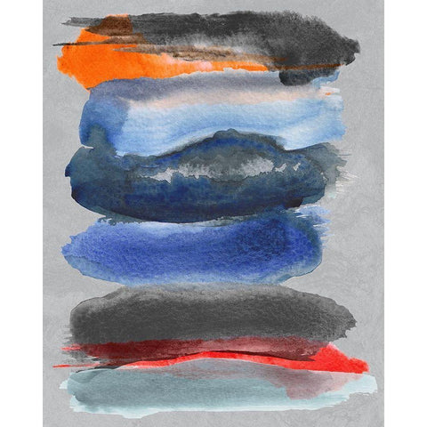 Water Color Brushstrokes 1 Black Modern Wood Framed Art Print with Double Matting by Inuit