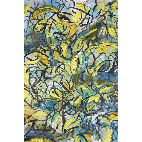 In the Undertow Black Modern Wood Framed Art Print by Carroccio, Lisa