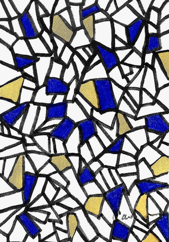 Shalom White Modern Wood Framed Art Print with Double Matting by Carroccio, Lisa