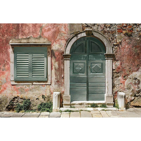 Antique Shutters and Door White Modern Wood Framed Art Print by Orekhov, Andrey