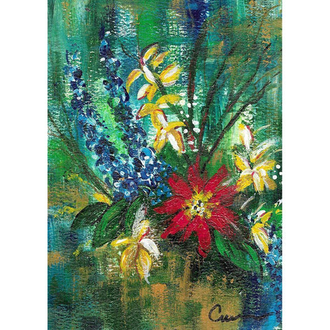 Floral Black Modern Wood Framed Art Print by Carroccio, Lisa