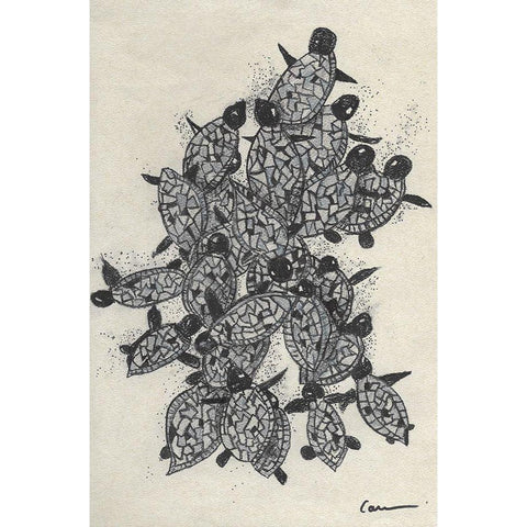 Turtles on the Beach White Modern Wood Framed Art Print by Carroccio, Lisa