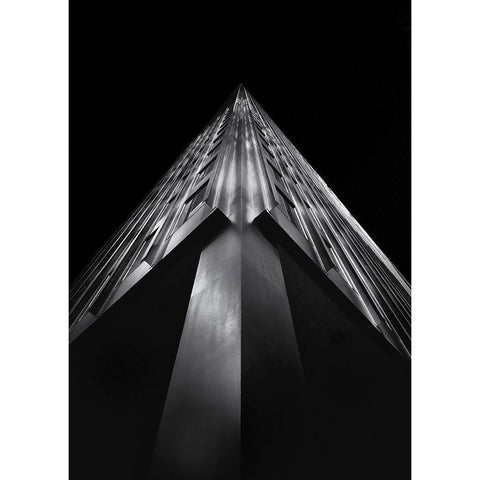 Soaring Building Black Modern Wood Framed Art Print by Carson, Brian
