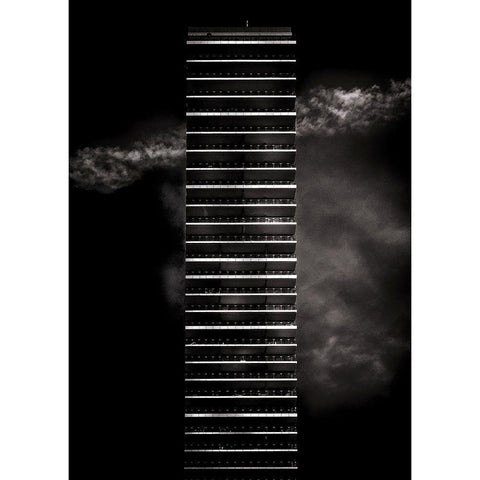 Office Tower Gold Ornate Wood Framed Art Print with Double Matting by Carson, Brian