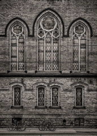 Church Facade Black Ornate Wood Framed Art Print with Double Matting by Carson, Brian