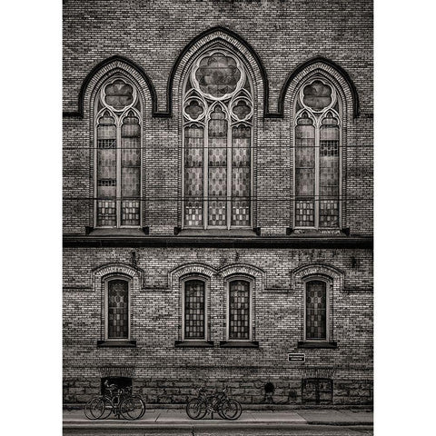 Church Facade Black Modern Wood Framed Art Print by Carson, Brian