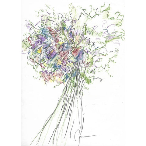 Bouquet Black Modern Wood Framed Art Print by Carroccio, Lisa