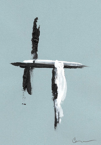 Swordplay II White Modern Wood Framed Art Print with Double Matting by Carroccio, Lisa