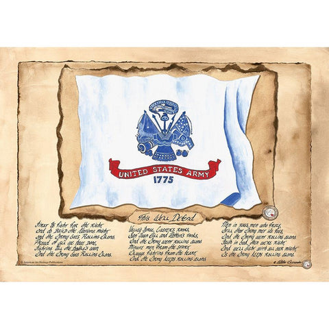 Army Flag USA White Modern Wood Framed Art Print by Alexander, Natalie