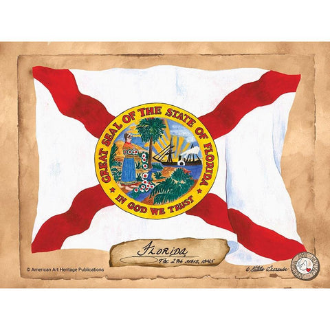 Florida-Solo with background Gold Ornate Wood Framed Art Print with Double Matting by Alexander, Natalie