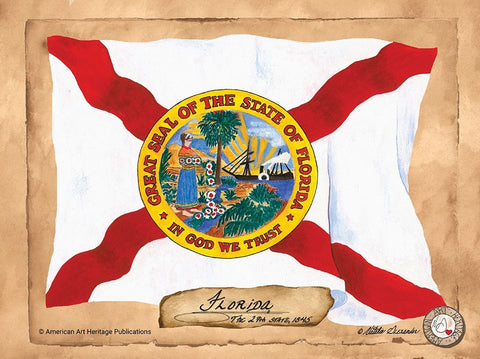 Florida-Solo with background Black Ornate Wood Framed Art Print with Double Matting by Alexander, Natalie