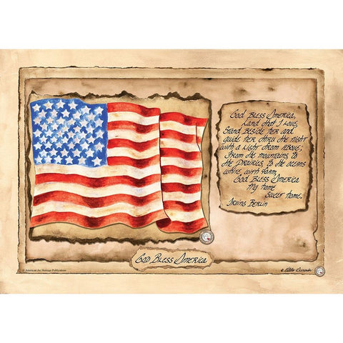 God Bless America Black Modern Wood Framed Art Print with Double Matting by Alexander, Natalie