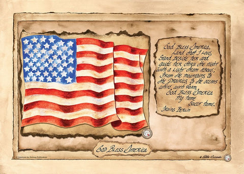 God Bless America Black Ornate Wood Framed Art Print with Double Matting by Alexander, Natalie