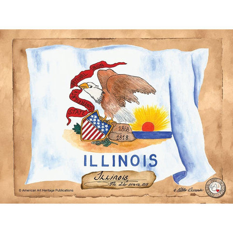 Illinois-Solo with background White Modern Wood Framed Art Print by Alexander, Natalie