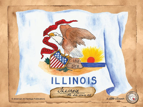 Illinois-Solo with background Black Ornate Wood Framed Art Print with Double Matting by Alexander, Natalie