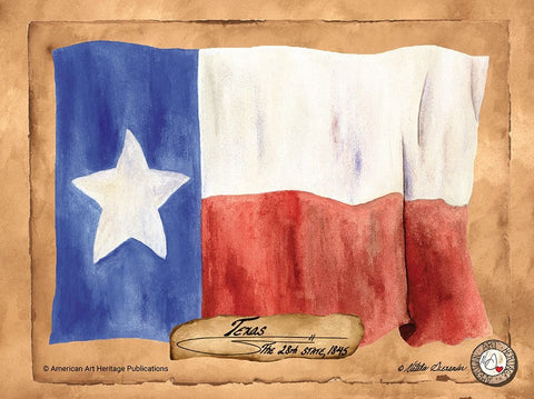 Texas-Solo with background Black Ornate Wood Framed Art Print with Double Matting by Alexander, Natalie