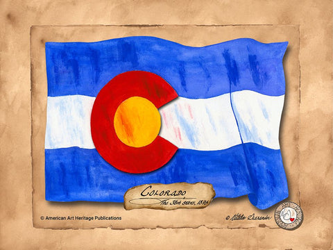 Colorado-Solo with background White Modern Wood Framed Art Print with Double Matting by Alexander, Natalie