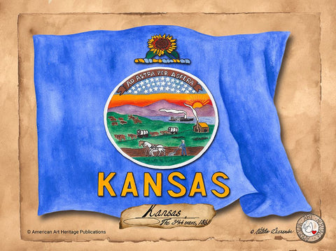 Kansas-Solo with background Black Ornate Wood Framed Art Print with Double Matting by Alexander, Natalie