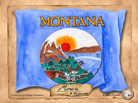 Montana-Solo with background Black Ornate Wood Framed Art Print with Double Matting by Alexander, Natalie