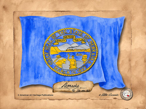 Nebraska-Solo with background Black Ornate Wood Framed Art Print with Double Matting by Alexander, Natalie