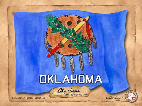 Oklahoma-Solo with background White Modern Wood Framed Art Print with Double Matting by Alexander, Natalie